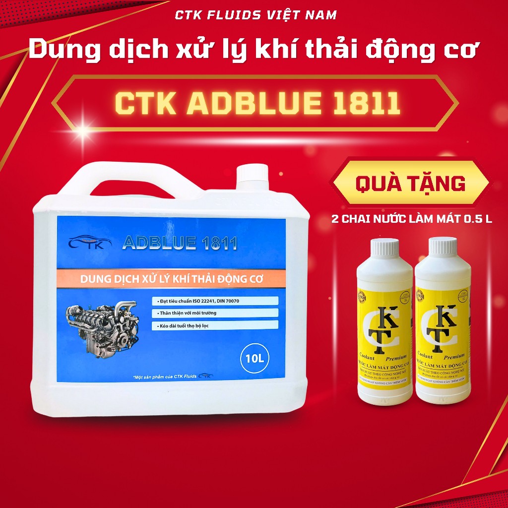 CTK AdBlue 1811 – Dung Dịch Xử Lý Khí Thải Diesel Chuẩn Euro, Bảo Vệ Hệ Thống SCR Tặng Quà