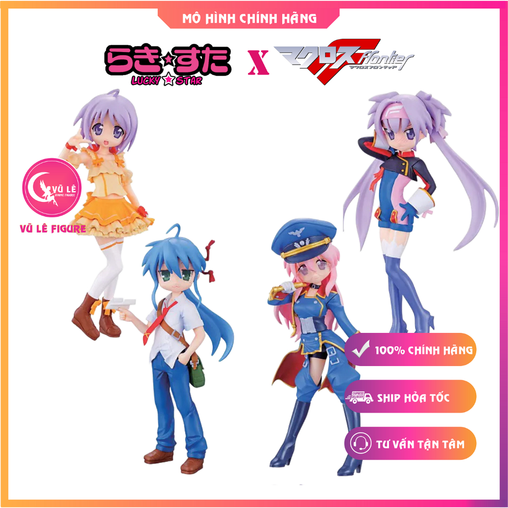 Mô hình Lucky Star x Macross chính hãng Ichiban Kuji - Kagami, Konata, Miyuki, Hiiragi Figure