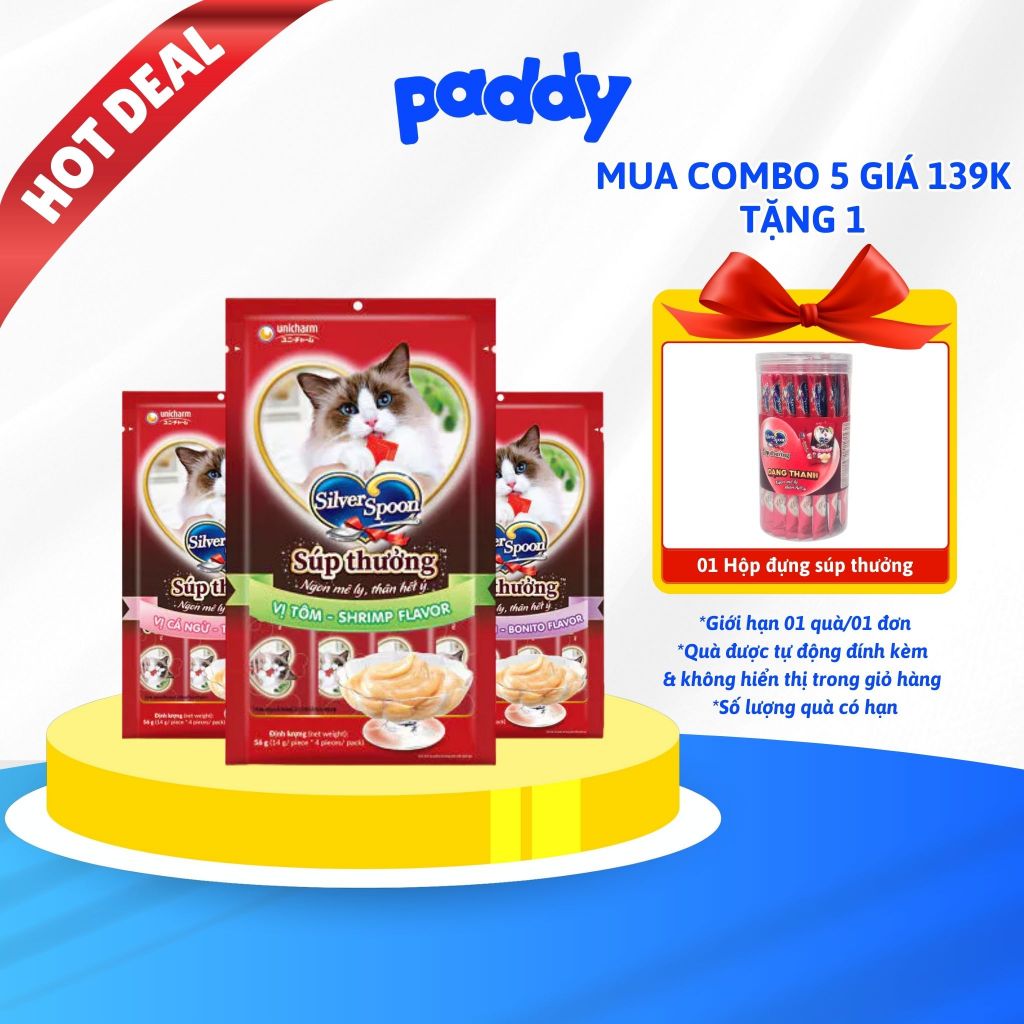 Súp Thưởng Cho Mèo Silver Spoon 100% Từ Thịt Cá Thật 56g