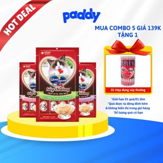 Súp Thưởng Cho Mèo Silver Spoon 100% Từ Thịt Cá Thật 56g