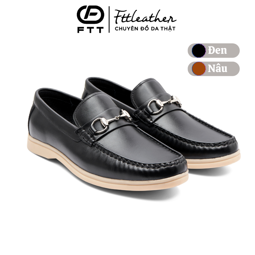 Giày da bò Horsebit Loafer nam cao cấp Fttleather, đế cao su nhiệt dẻo bền bỉ hạn chế trơn trượt