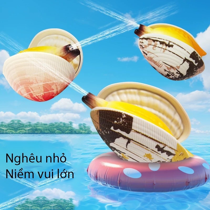 Đồ chơi phun nước hình con ngao dùng khi tắm & hồ bơi mới nhất 2025