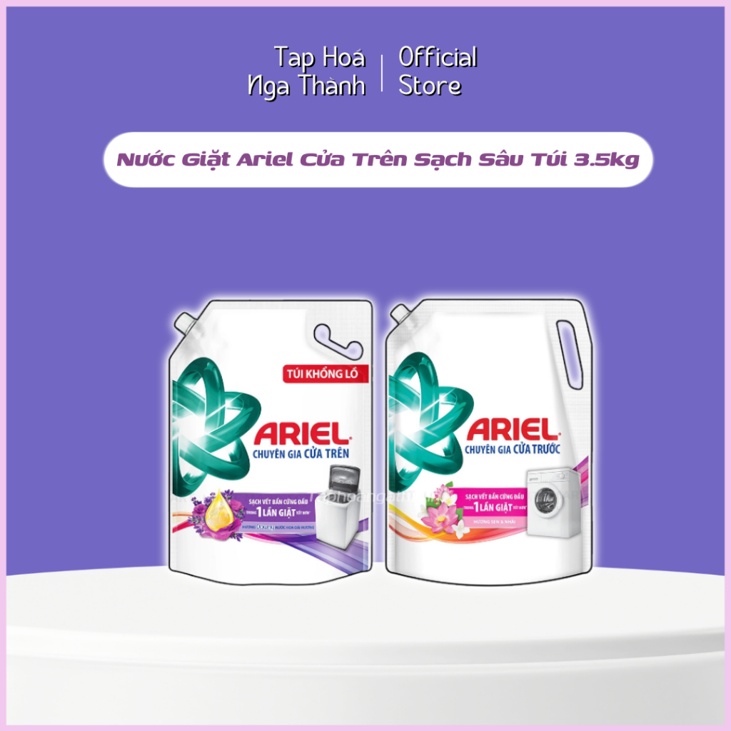 Nước Giặt Ariel Hương Downy Oải Hương Cho Máy Giặt Cửa Trên Túi 4.1kg