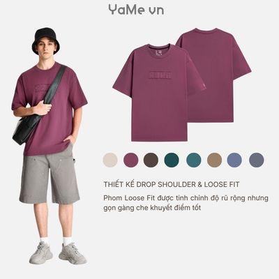 Áo Thun Nam FlexFit™ Thêu Viền "AURA" Co Giãn Thoải Mái The No Style 164 Dáng Rộng Rãi F4 23321 |YaMe|