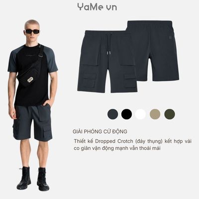 Quần Đùi Túi Hộp Nam Vải Mịn Sorona® EasyCare™ Giặt Ít Nhăn The No Style 091 Dáng Rộng Rãi F4 23566 |YaMe|