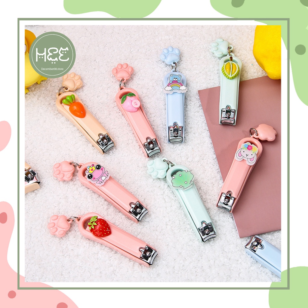 [V0045] Bấm móng tay, dụng cụ cắt móng tay gắn charm và móc khóa chân mèo dễ thương December08.store