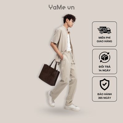 Áo Sơ Mi Nam Tay Ngắn Cổ Trụ Mát Như Vải Đũi AirDry™ Thoáng Mồ Hôi Seventy Seven 024 Dáng Vừa Vặn F3 23266 |YaMe|
