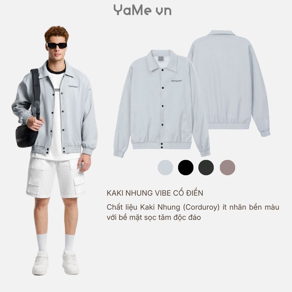 Áo Khoác Nhung Tăm Nam Cổ Điển DurableTex™ Vải Đanh Chắc Ít Nhăn Seventy Seven 037 Dáng Rộng Rãi F4 