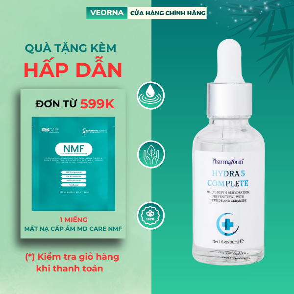 Tinh Chất Dưỡng Ẩm, Phục Hồi Da Nhạy Cảm, Tổn Thương Pharmaform Hydra 5 Complete Serum