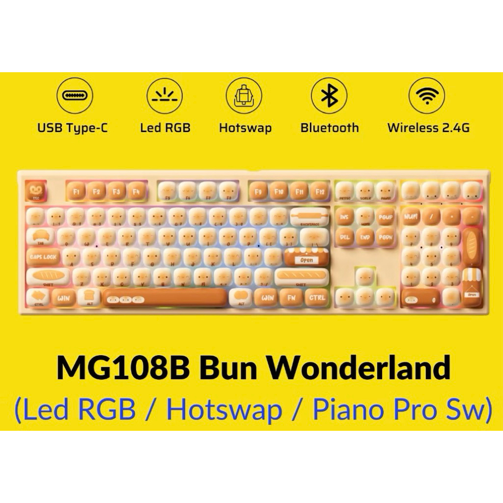 Bàn phím AKKO MG108B | Bun Wonderland - Bun Watermelon | ( LIKE NEW )
