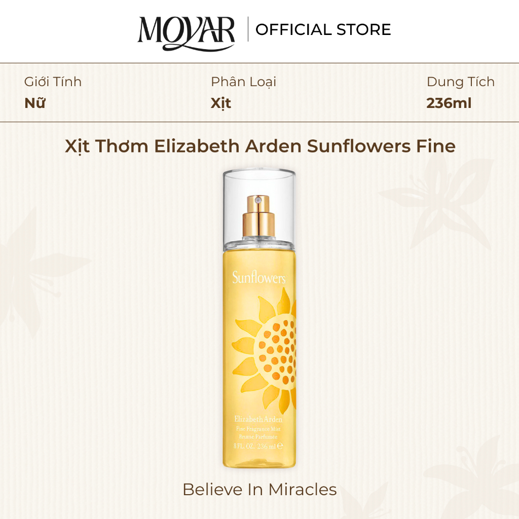 Xịt thơm Elizabeth Arden Sunflowers 236ml | Moyar Perfume