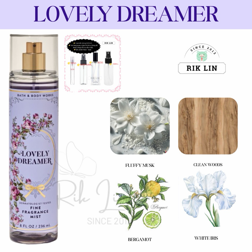 LOVELY DREAMER |CARRIED AWAY | MEET ME IN MIAMI _ Xịt Thơm Body Mist USA