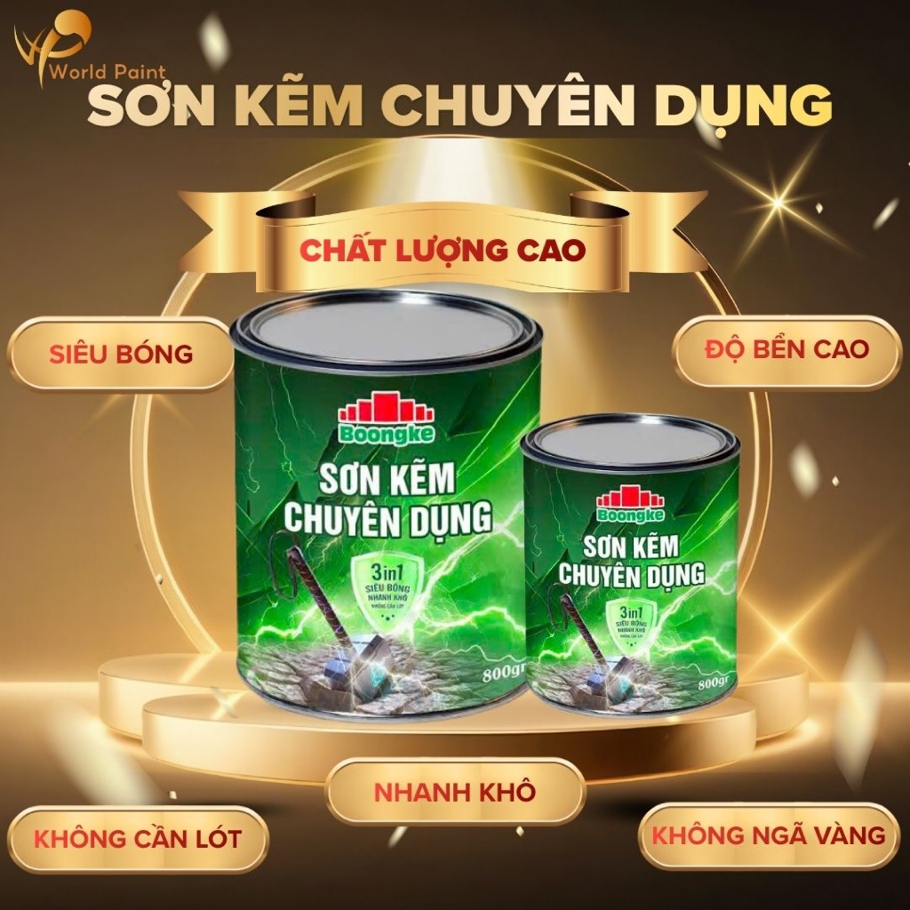 Sơn Kẽm 1 Thành Phần Boongke, Sơn Sắt 1 Thành Phần, Sơn Mạ Kẽm, Sơn Chuyên Dụng [ 2.7kg ]