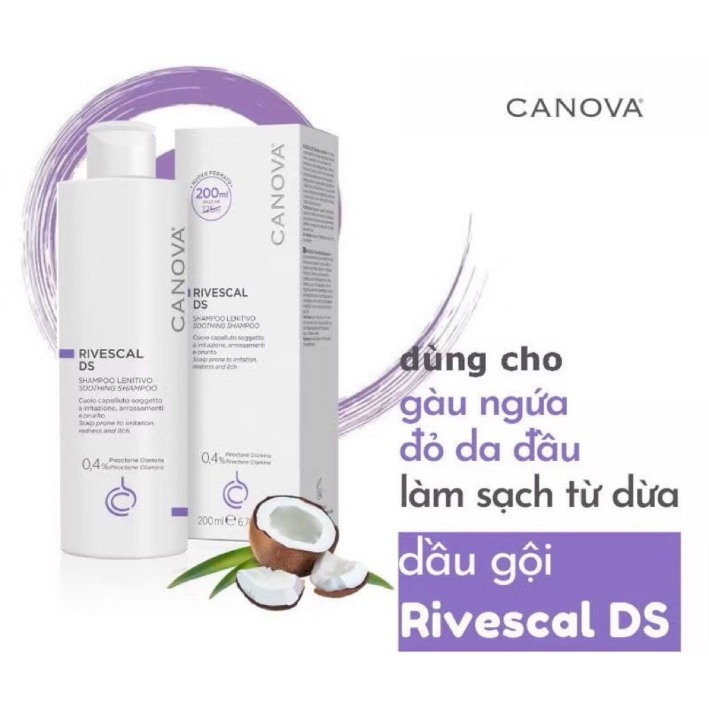 Dầu gội Rivescal DS Canova 200ml gàu, ngứa, đỏ da đầu, v da tiết bã| Bs Việt Hà