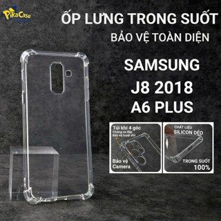 Ốp lưng Samsung J8 2018, A6 Plus Pikacase trơn trong suốt |Ốp điện thoại SS galaxy dẻo bảo vệ camera đt sámung toàn diện