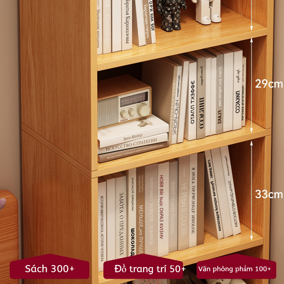 Kệ Sách Gỗ Tự Nhiên Đa Tầng Có Ngăn Kéo Gỗ Sồi Nguyên Tấm Dày120mm Thiết Kế Hẹp Tiết Kiệm Không Gian | BigBuy360 - bigbuy360.vn