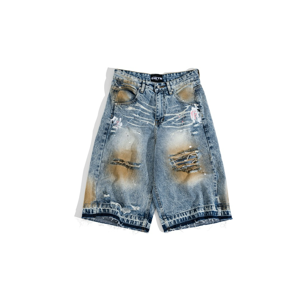 Quần shorts nam nữ GWYN RAW CUT BAGGY SHORTS