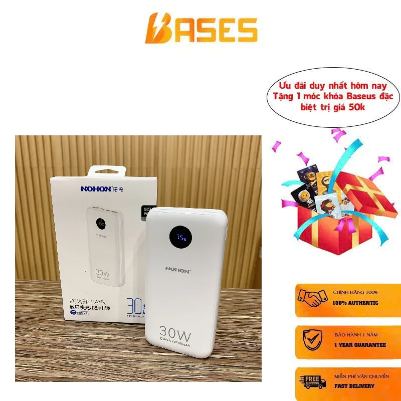 Pin dự phòng 20.000mAh NOHON NX-P17 - sạc nhanh 30W