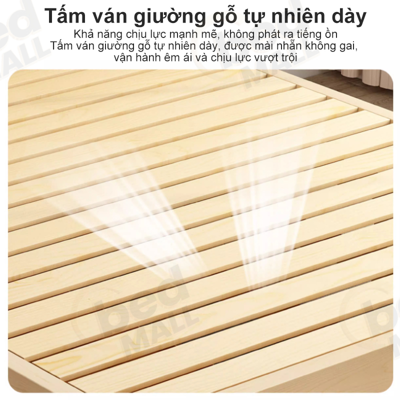 Giường Gỗ Tiết Kiệm Không Gian Có Ngăn Kéo Chắc Chắn Không Sơn Phù Hợp Phòng Ngủ Giá Gốc Từ Xưởng | BigBuy360 - bigbuy360.vn