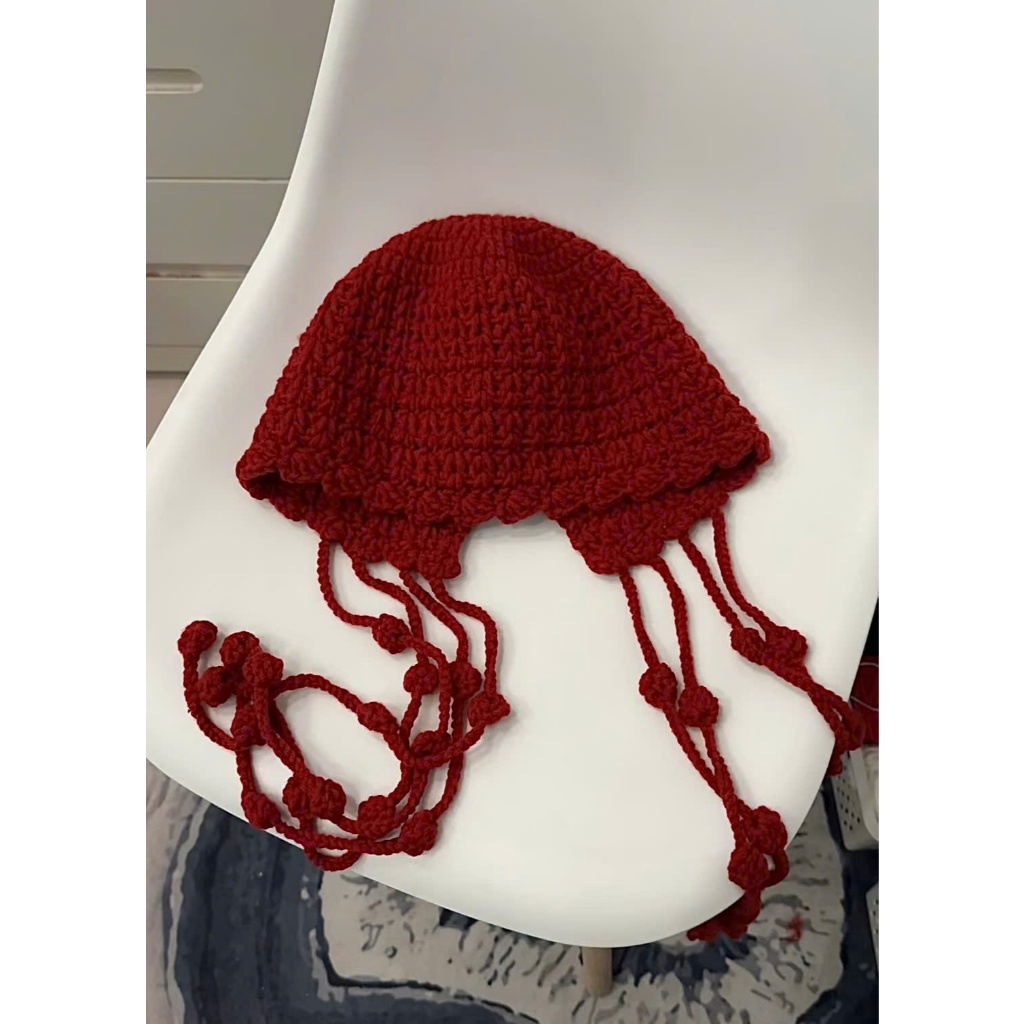 Mũ Len Bonet Handmade Mũ Len Tua Rua Mũ Len Ấm Áp Thủ Công