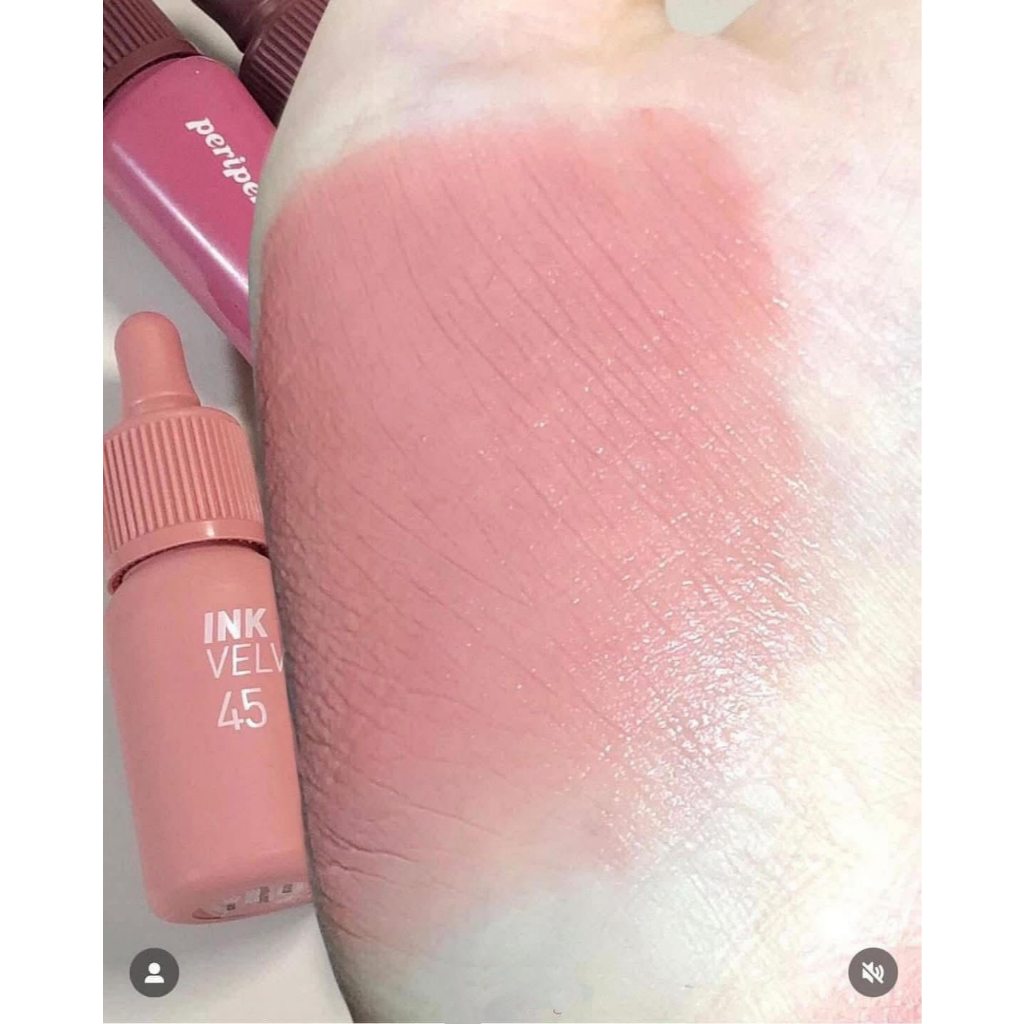 Son ink peripera velvet 45 Hồng Nude, Son lì Ink Velvet Lip Tint Velvet 45 Pink Beige Nude
