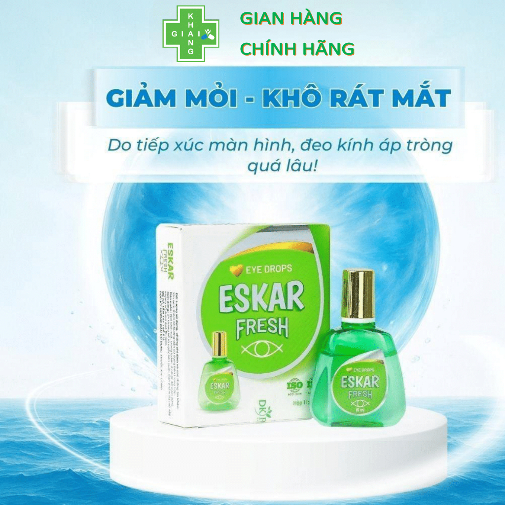 Nước mắt nhân tạo Eskar Fresh giúp giảm mỏi mắt, khô mắt cho đôi mắt sáng khỏe (Chai 15ml)