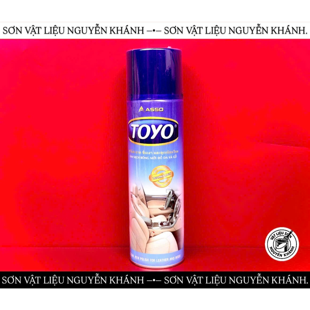 Chai Xịt Bóng Da Nhựa TOYO ASSO 500ml – Dung Dịch Làm Mới Nội Thất Ô Tô Xe Máy – Bộ 1/3/5 Chai Chính Hãng