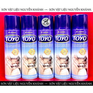 Chai Xịt Bóng Da Nhựa TOYO ASSO 500ml – Dung Dịch Làm Mới Nội Thất Ô Tô Xe Máy – Bộ 1/3/5 Chai Chính Hãng