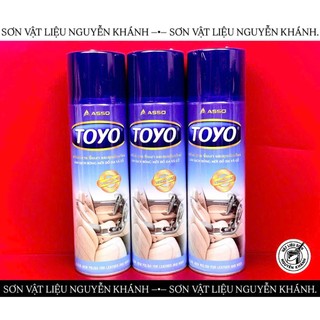 Chai Xịt Bóng Da Nhựa TOYO ASSO 500ml – Dung Dịch Làm Mới Nội Thất Ô Tô Xe Máy – Bộ 1/3/5 Chai Chính Hãng