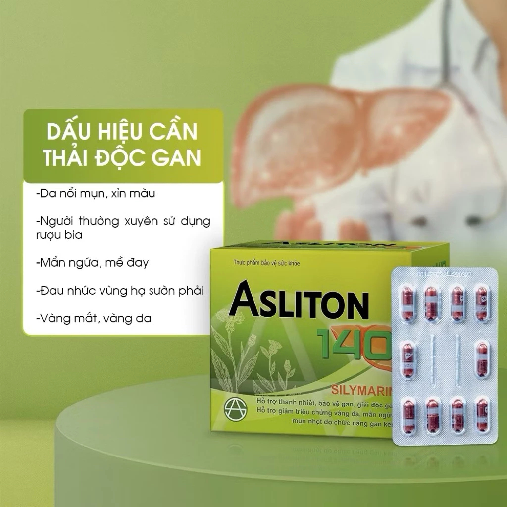 ASLITON 140 (Hộp 90 viên) - Viên Uống hỗ trợ Giải Độc Gan