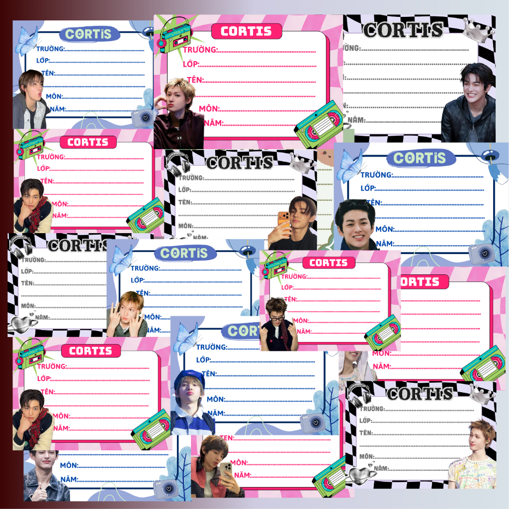 [SET 12c] NHÃN VỞ CORTIS - set nhãn vở cắt sẵn - bubulee
