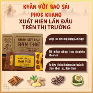 Combo 5-10 Gói Khăn Ướt Lau Ban Thờ Phúc Khang Hương Trầm Hương Và Quế An Yên Tự Nhiên Tiện Lợi An Toàn Sạch Sẽ
