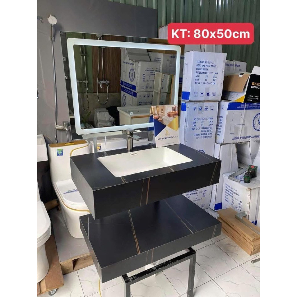 Bàn đá labo âm tràn viền 80x50