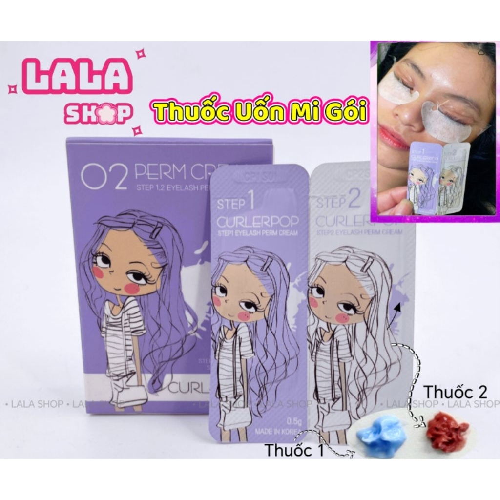 Kem Uốn Mi Nhanh Dạng Gói Curlerpop LALA SHOP hàn quốc siêu an toàn độ bền lâu