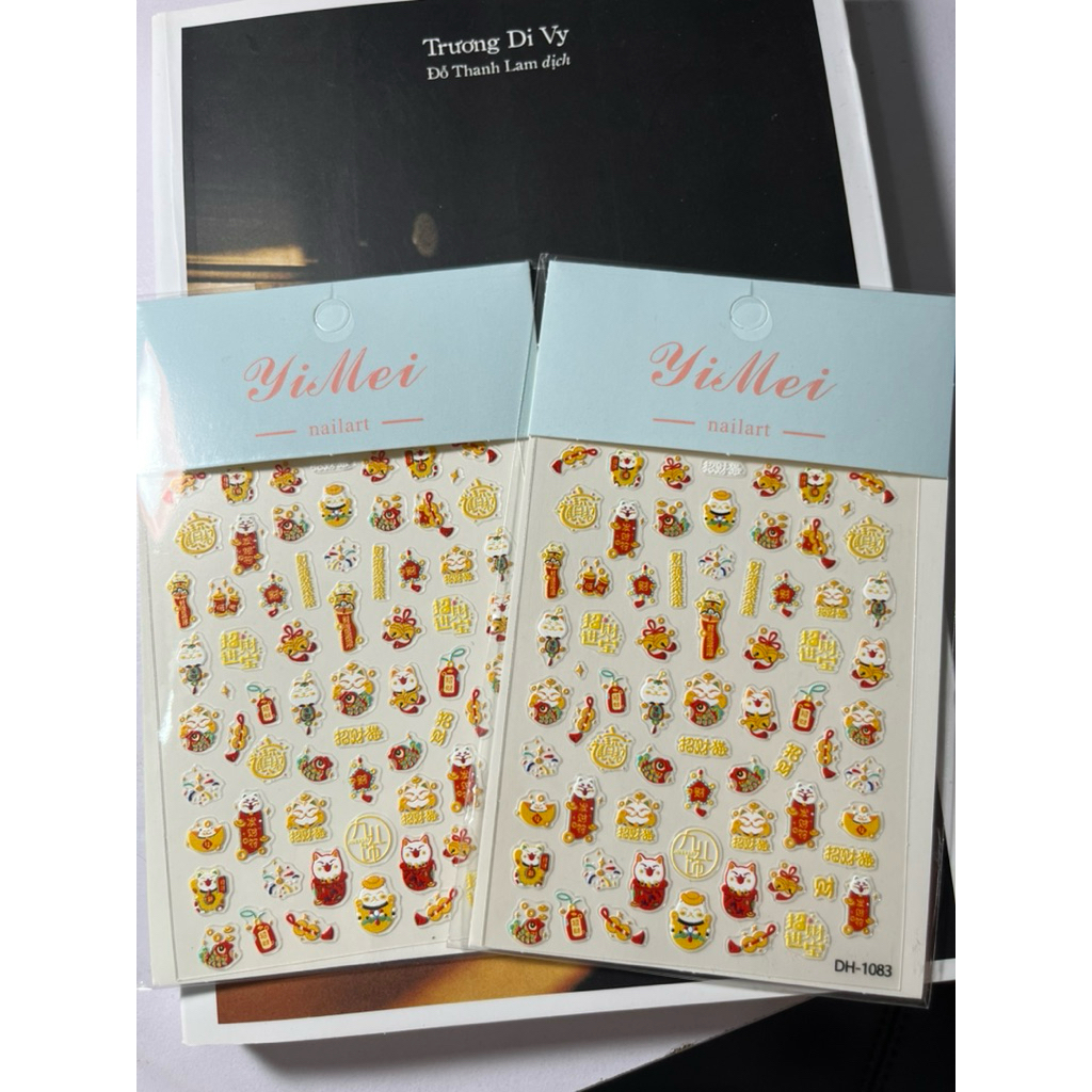 Sticker Nhãn Dán Mèo Thần Tài May Mắn Trang Trí Phụ Kiện - ST35