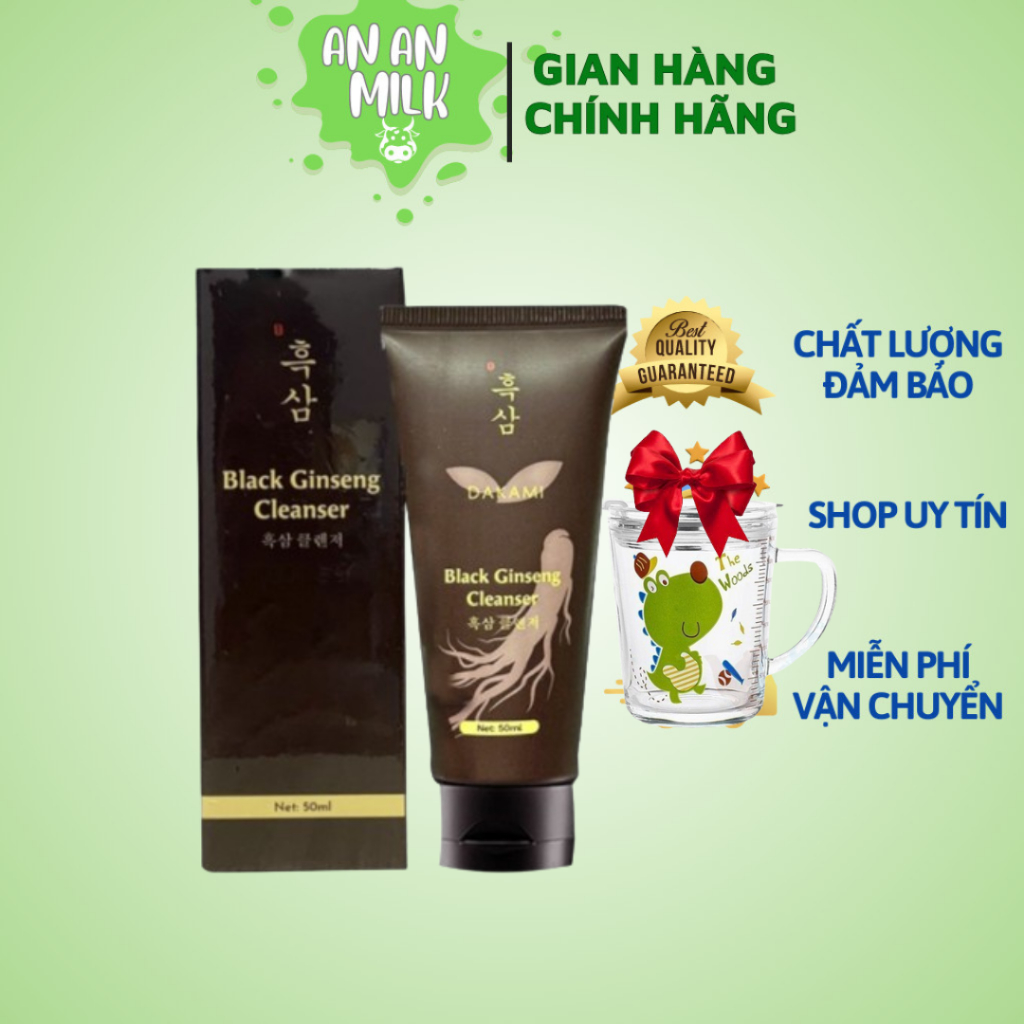 Sữa Rửa Mặt Sâm Đen Dakami Black Ginseng Cleanser 50ml  -  AN AN STORE