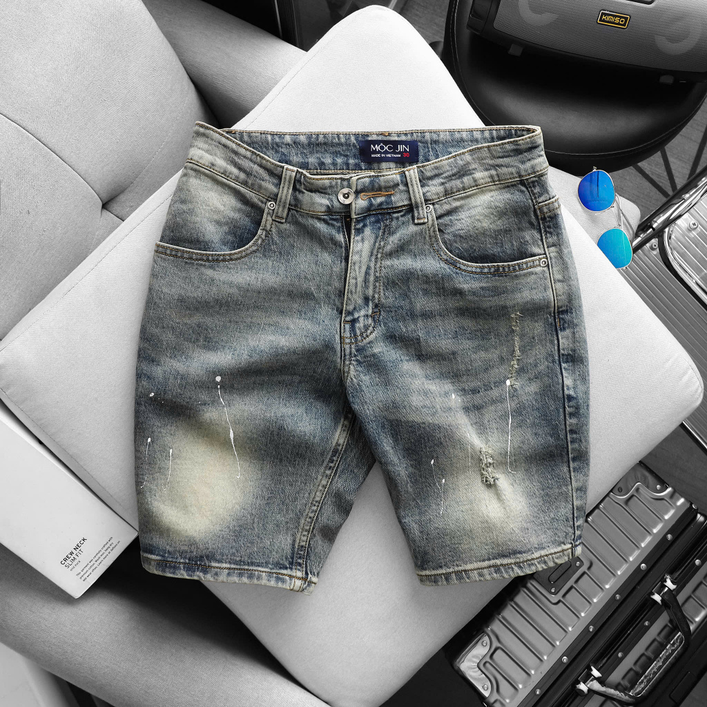 Quần short jean nam hàng xuất khẩu xịn dáng suông nhẹ chất co giãn mịn mát nhiều kiểu mới