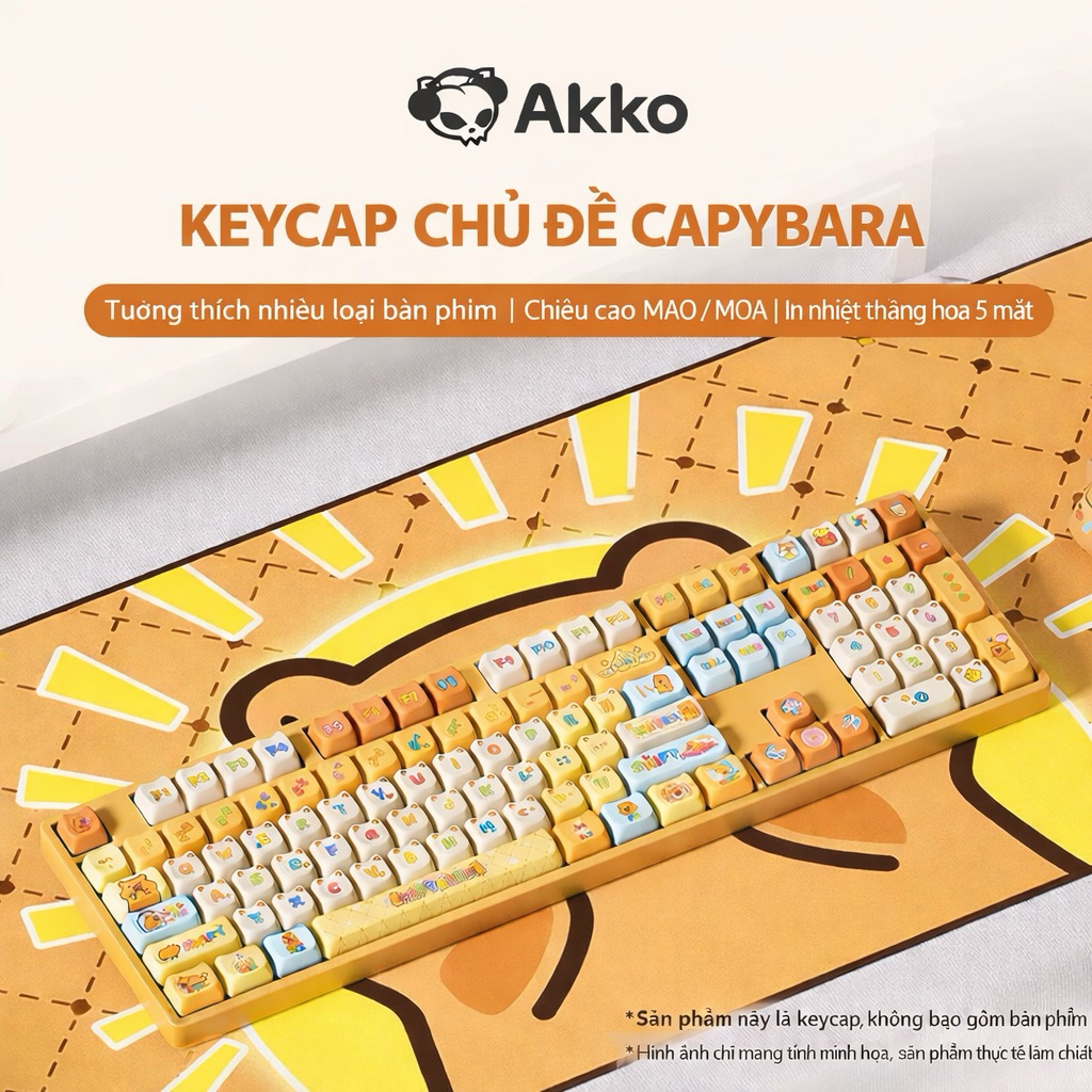 Keycap Akko Capybara - PBT Dye-subbed | Profile MAO | Keyboard Studio