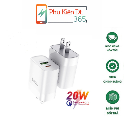 Củ Sạc Nhanh HOCO C80 20W - Tương Thích iPhone 13 Pro Max, 12 Mini, Type-C PD 20W