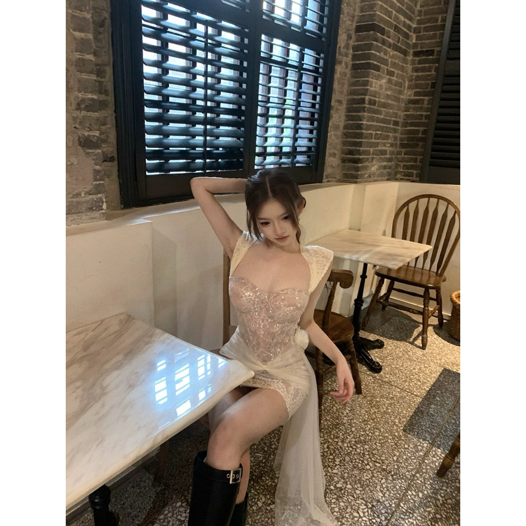 Đầm cúp ngực 2 dây ren phối lưới TABISHOP Váy body thiết kế sang chảnh đi tiệc đi chơi(294) | BigBuy360 - bigbuy360.vn