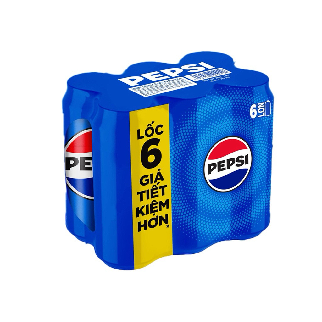Lốc 6 lon nước ngọt Pepsi Cola 320ml