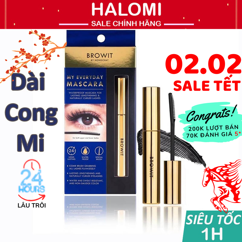 Mascara Browit Nongchat Thái Làm Dày Dài Mi Chuyên Dụng Cho Makeup
