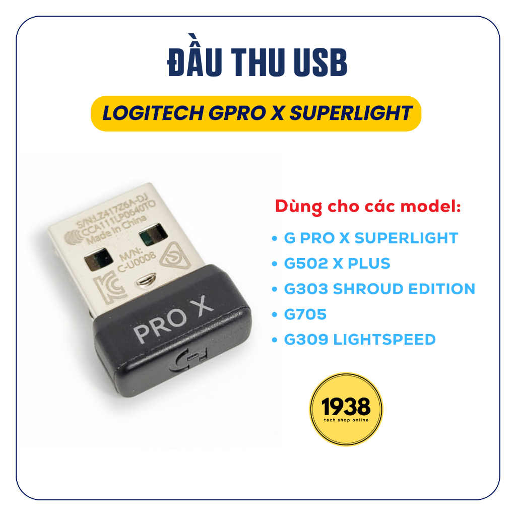 Đầu Thu USB Receiver Logitech GPro X Superlight, G502 X Plus, G705, G309