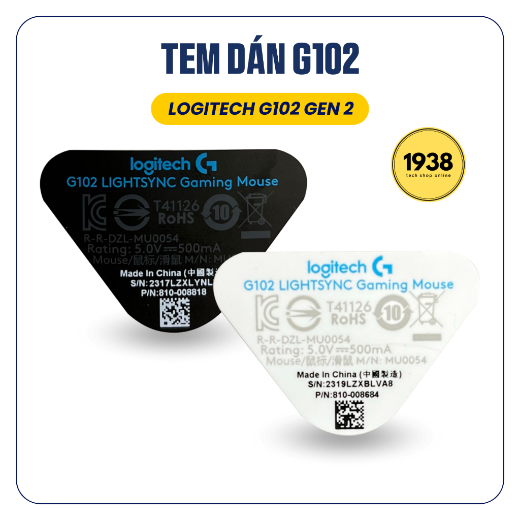 Tem Decal Nhãn Dán Chuột Logitech G102 LIGHTSYNC