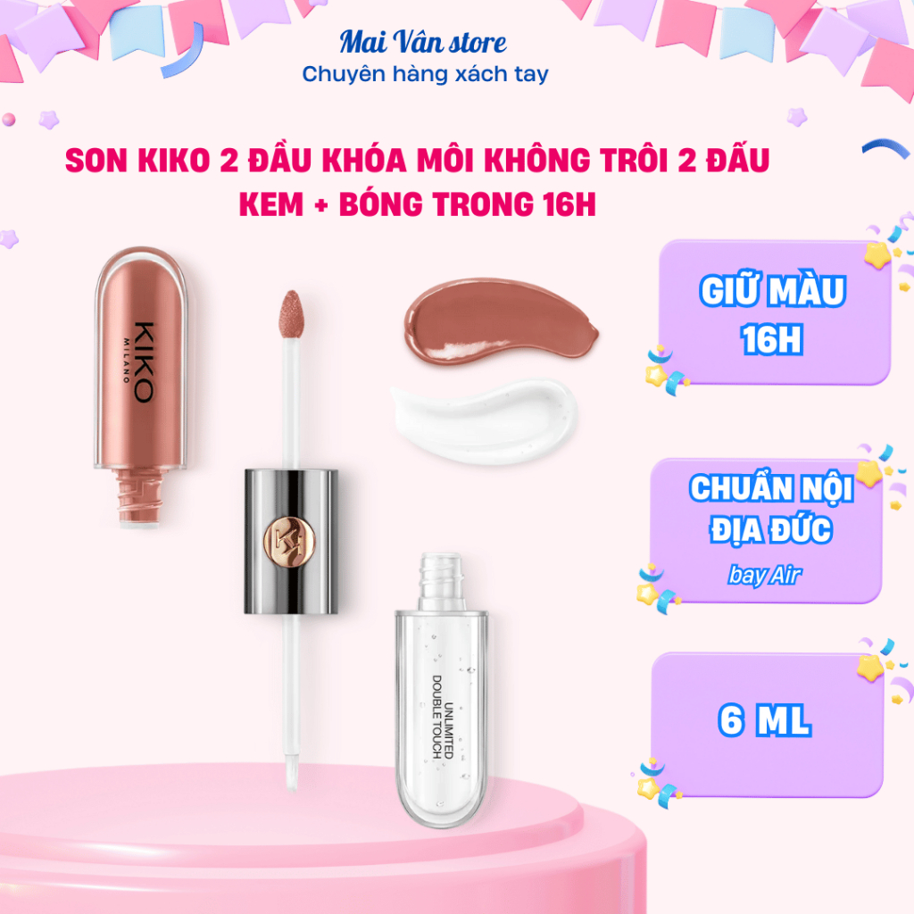 Son KIKO Milano Unlimited Double Touch 103 Son 2 đầu lâu trôi 16h, bóng mịn tự nhiên đủ bill Đức - M