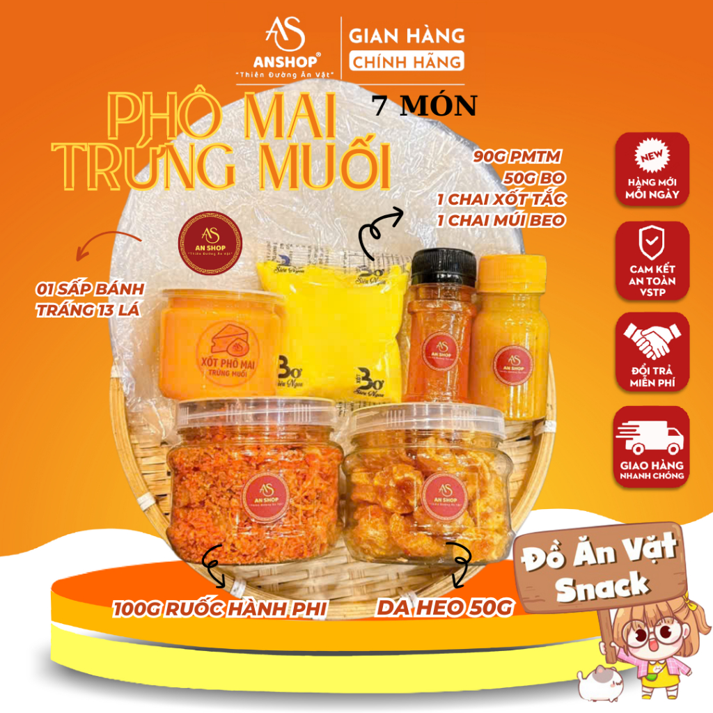 [COMBO XỐT PHÔ MAI TRỨNG MUỐI AN SHOP ] BÁNH TRÁNG AN SHOP❤️❤️❤️