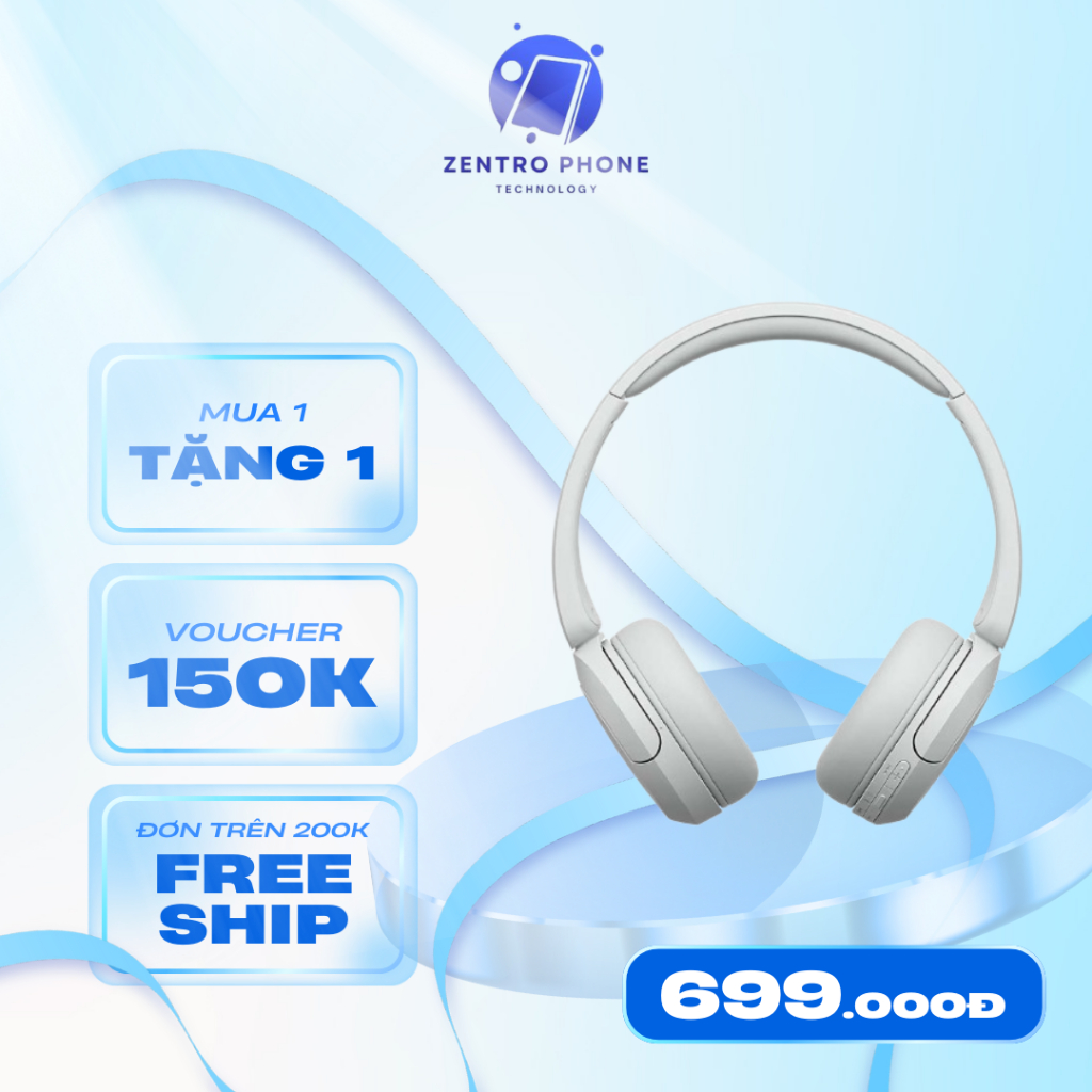 Tai Nghe Chụp Tai Không Dây WH-CH520 Màu Trắng