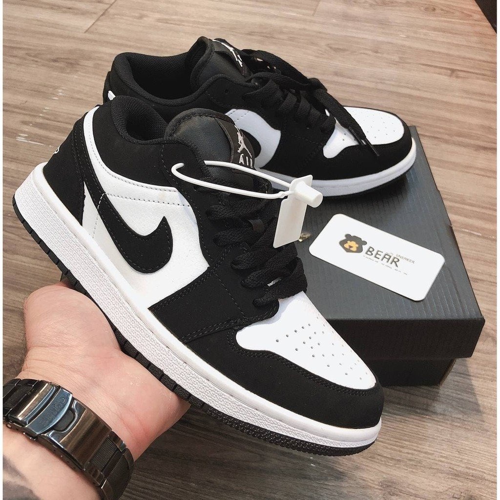 Giày JD1 PANDA Cổ Thấp Đen Trắng, Giày Sneaker Thể Thao Bản Trung Full Box Full Size 36 - 43