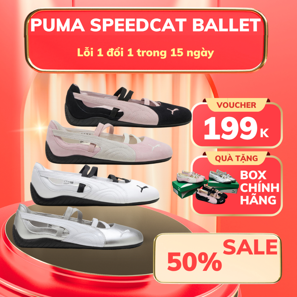 [𝙎𝘼𝙇𝙀 Chinh Hang] Giày Sneaker PM Speedcat Ballet Basic Nữ - FULL CHECK