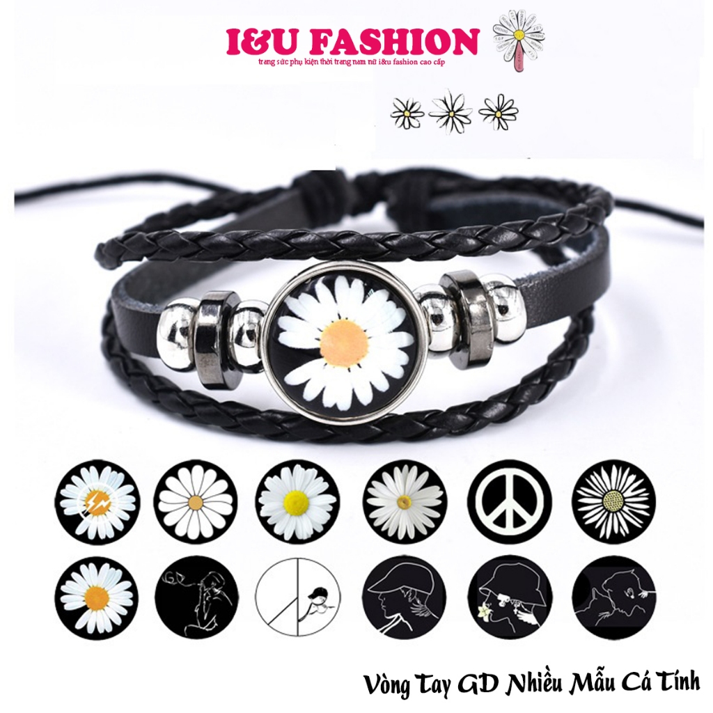 Vòng Tay Nam Nữ GD Gdragon Hình Hoa Cúc Họa Mi Daisy Peaceminusone Dạ Quang Phát Sáng Dây Rút Siêu C